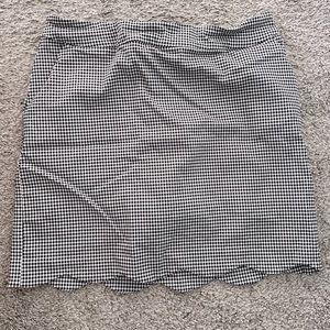 Tribal Mini Skort — Black & White Plaid Pattern